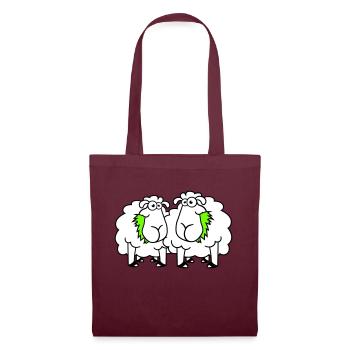 Deux moutons mangent de l’herbe 2 amis Équipe affamée - Sac en tissu - bordeaux - Devant