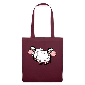 2 Sheep Sunglasses Music Party DJ Team Friends - Tote Bag - burgundy - Front