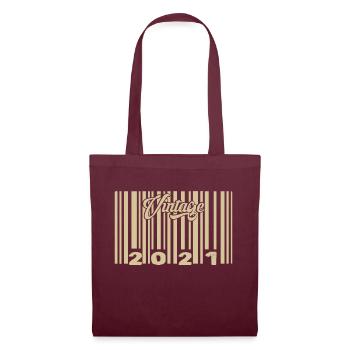 vintage 2021 Barcode 2021: Year 2025. - Tote Bag - burgundy - Front