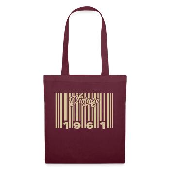 Vintage 1961 Barcode 1961: Year 2025. - Tote Bag - burgundy - Front