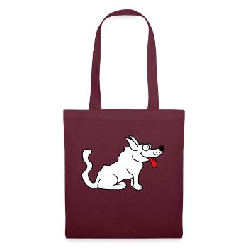 Cher chien tire la langue joyeusement - Sac en tissu - bordeaux - Devant