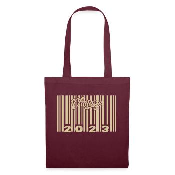 vintage 2023 Barcode 2023: Year 2025. - Tote Bag - burgundy - Front