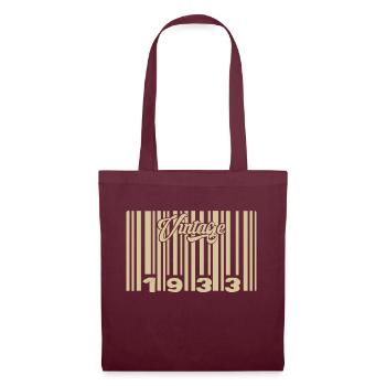 Vintage 1933 Barcode 1933: Year 2025. - Tote Bag - burgundy - Front