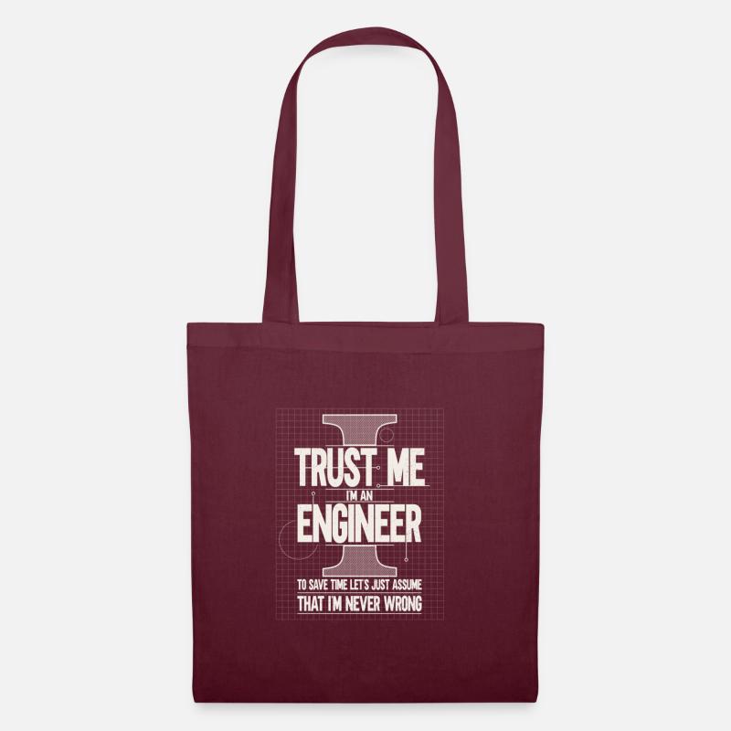 Trust Me Im An Engineer Definition Costume Funny G - Stoffbeutel - Burgunderrot