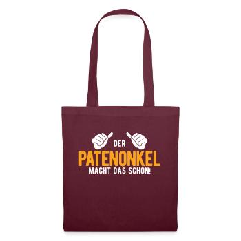 Patenonkel Geschenk - Stoffbeutel - Burgunderrot - Vorne