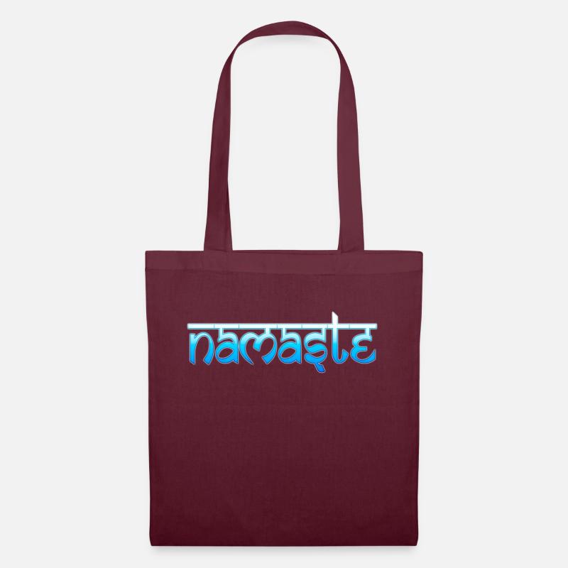 Namaste - blue - Stoffbeutel - Burgunderrot