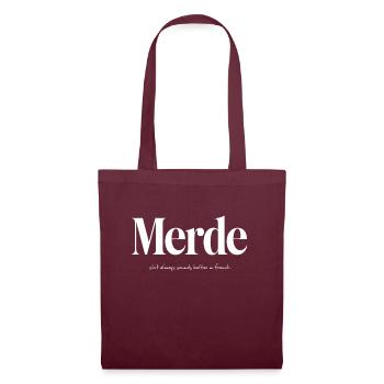 Merde- Shit always sounds better in french - Tote Bag - burgundy - Front