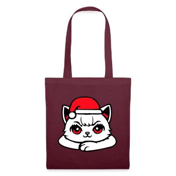Cat Confident Santa Hat Cute Kitten - Tote Bag - burgundy - Front