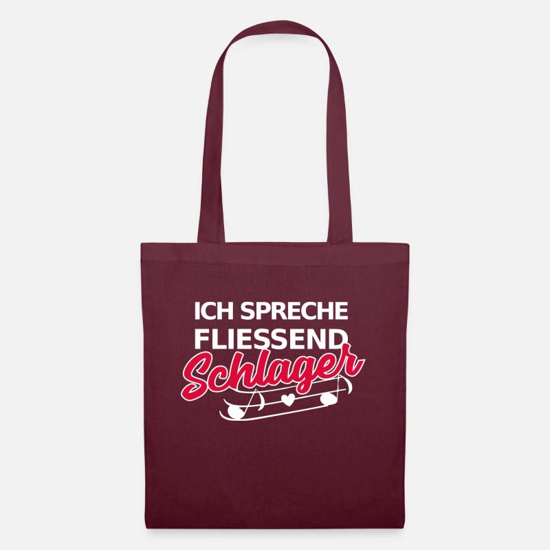 Lustiger Schlager Spruch - Ich spreche fließend - Stoffbeutel - Burgunderrot
