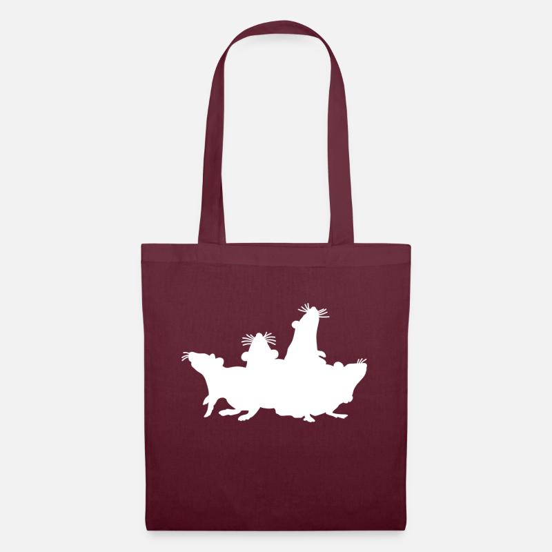 Ratpack Rats Motif - Tote Bag - burgundy