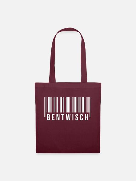 Bentwisch Strichcode - Stoffbeutel - Burgunderrot