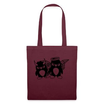 2 Penguins Angel Devil Evil Good Sky Hell Cool - Tote Bag - burgundy - Front