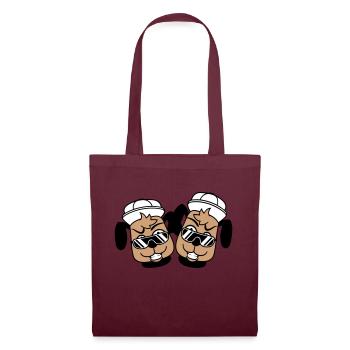 2 DJ chiens lunettes de soleil adolescent casquette casquette équipe - Sac en tissu - bordeaux - Devant