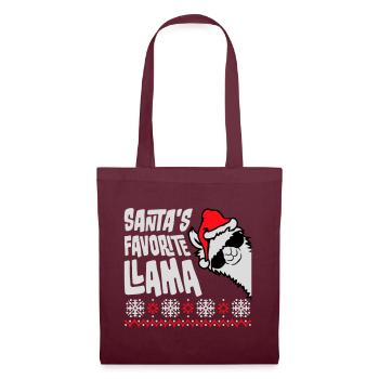 Santa's Favorite Llama Cool Side Sunglasses - Tote Bag - burgundy - Front