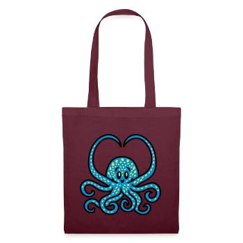 Coeur Squid 3 - Sac en tissu - bordeaux - Devant