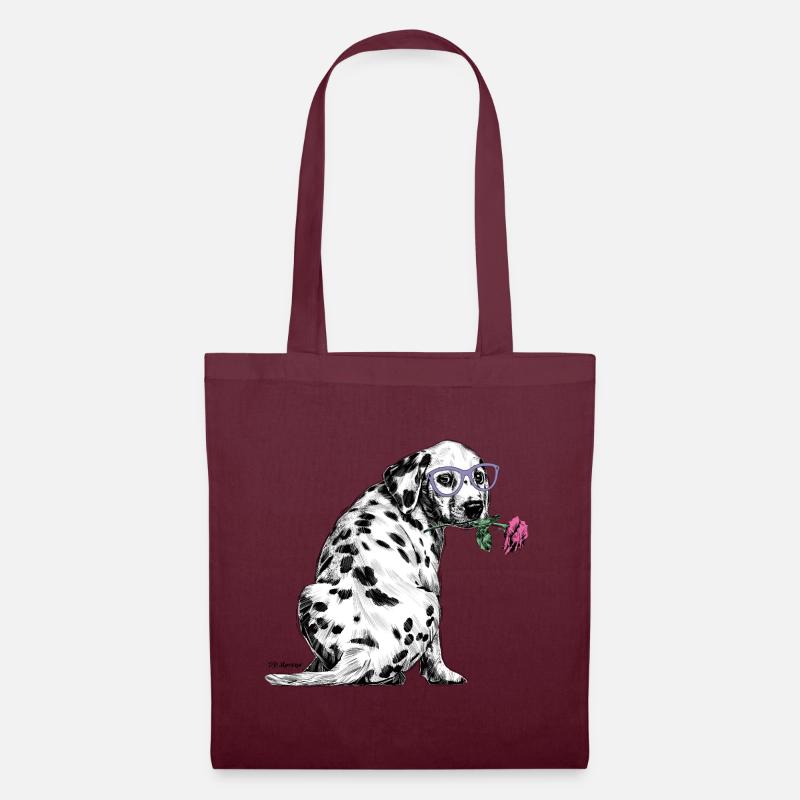 PD Moreno Dalmatian with glasses - Tote Bag - burgundy