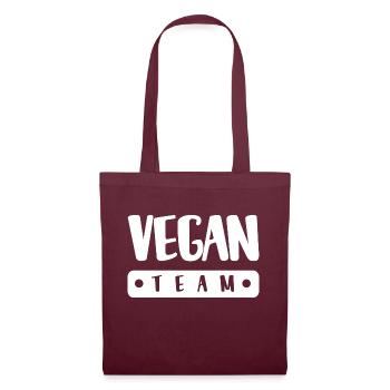 Vegan Team - Stoffbeutel - Burgunderrot - Vorne