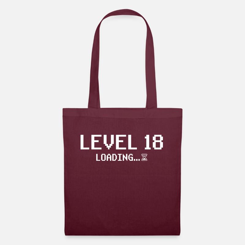 18. Geburtstag Gamer Level 18 loading - Stoffbeutel - Burgunderrot