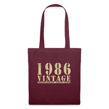Original 1986 Vintage Vintage anniversaire rétro - Sac en tissu - bordeaux - Devant