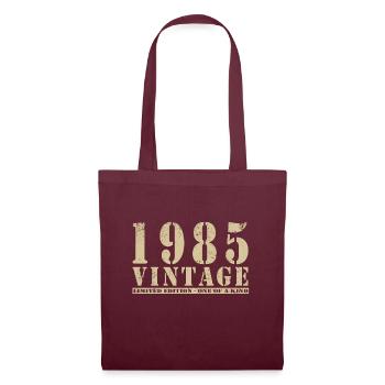 Original 1985 Vintage Vintage anniversaire rétro - Sac en tissu - bordeaux - Devant
