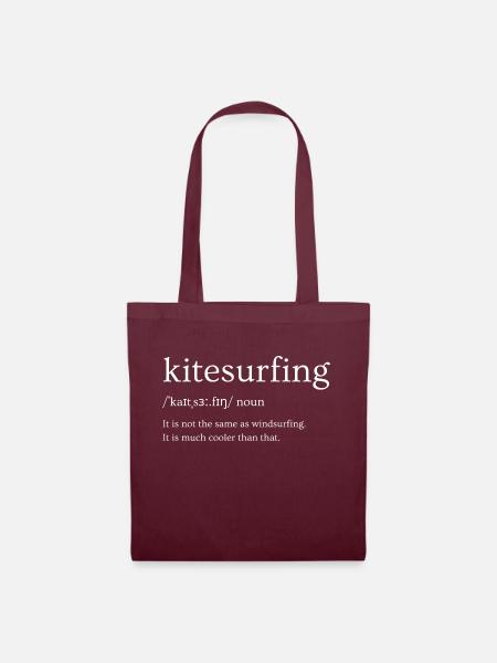 Lustiges Kitesurfing Definition Design - Stoffbeutel - Burgunderrot