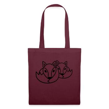 2 Foxes Friends Red Fox Two Wild Animals Team - Tote Bag - burgundy - Front