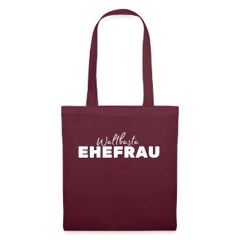 Die weltbeste Ehefrau der Welt beste Frau der Welt - Stoffbeutel - Burgunderrot - Vorne