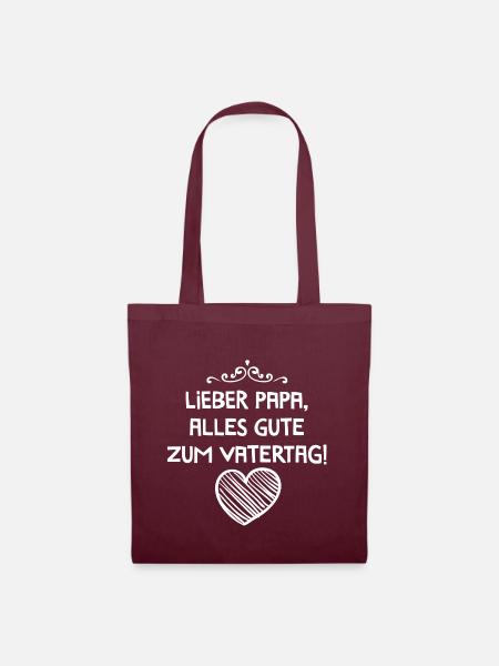 Lieber Papa, alles Gute zum Vatertag - Stoffbeutel - Burgunderrot