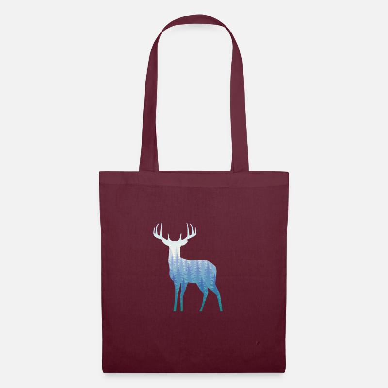 Forêt d'orignal - Sac en tissu - bordeaux