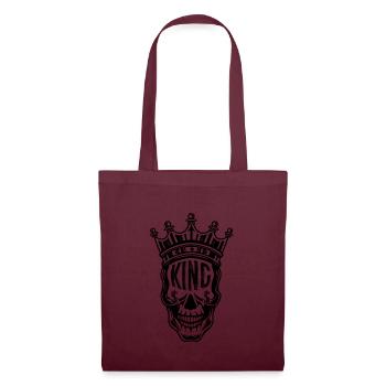 Couronne de crâne squelette roi - Sac en tissu - bordeaux - Devant