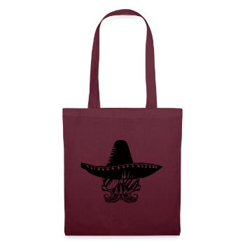 chapeau sombrero squelette mexique - Sac en tissu - bordeaux - Devant
