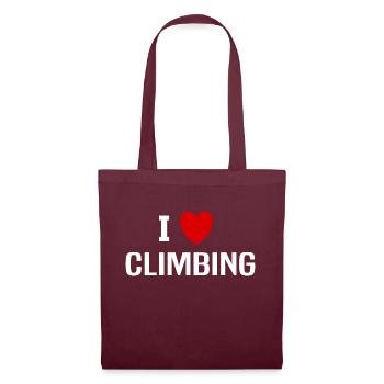 I love Climbing - Tote Bag - burgundy - Front