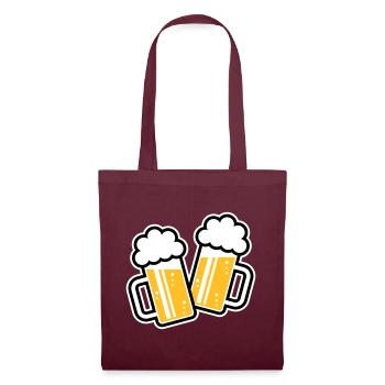 2 Clinking Beer Glasses For A Cheer! (3C) - Tote Bag - burgundy - Front