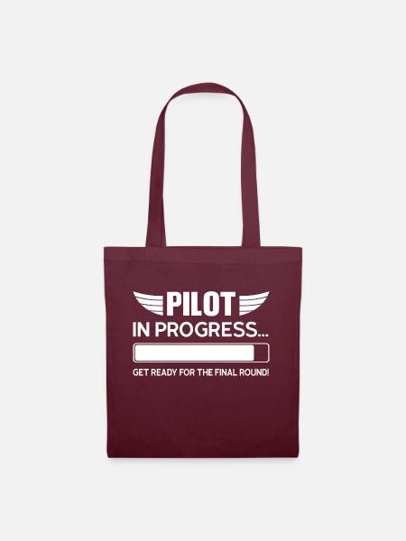 Pilot Pilot Flugzeug Geschenk - Stoffbeutel - Burgunderrot
