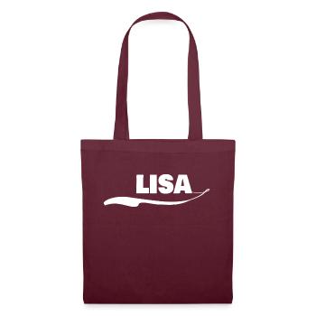 Name Geschenk Vorname lisa - Stoffbeutel - Burgunderrot - Vorne