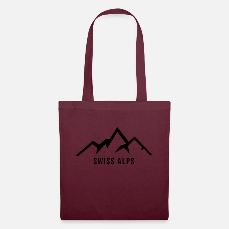 Swiss Alps - Stoffbeutel - Burgunderrot