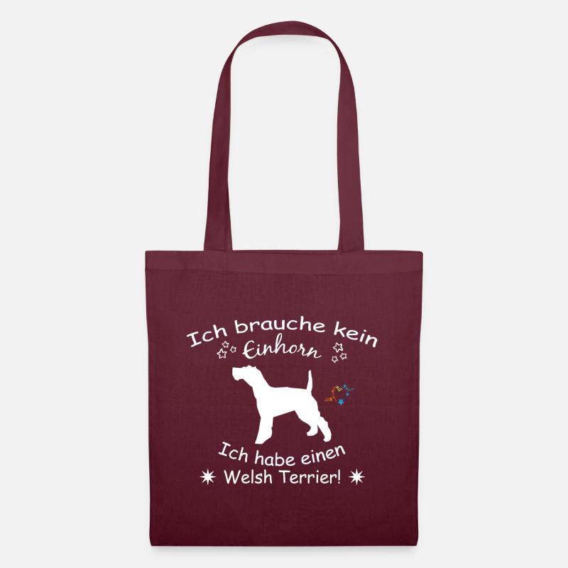 Welsh Terrier - Welsh Terrier - Stoffbeutel - Burgunderrot