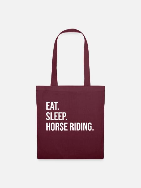 Eat Sleep Ride Horses Repeat Equestrian Farmer Hor - Stoffbeutel - Burgunderrot