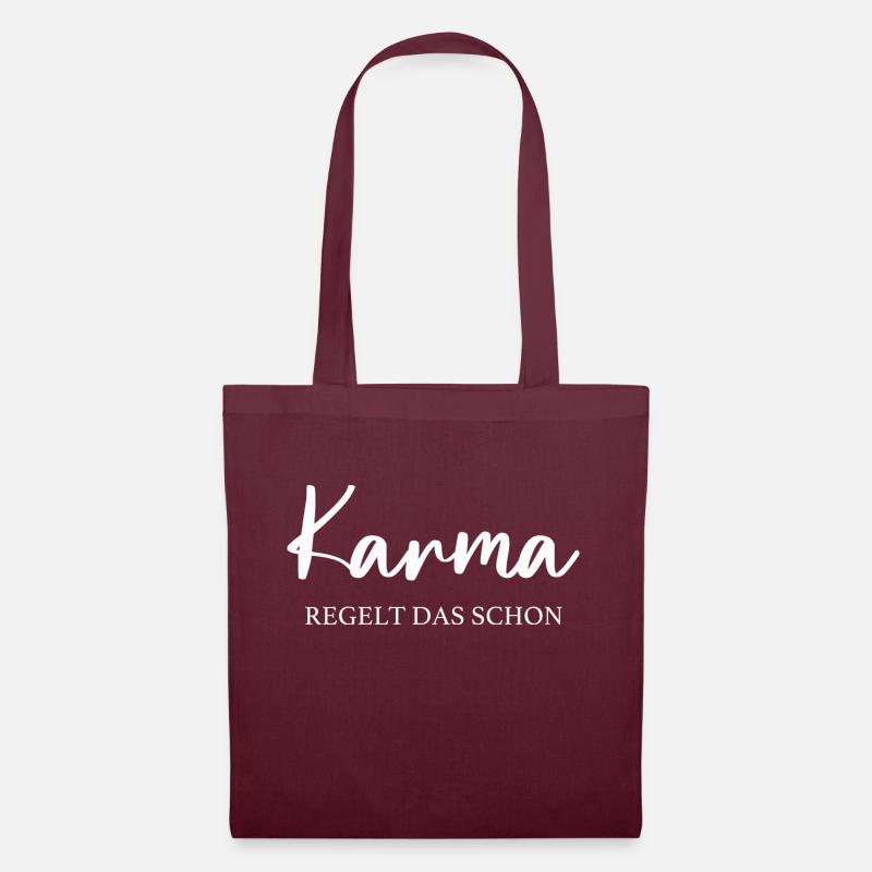 Karma regelt das schon - Stoffbeutel - Burgunderrot
