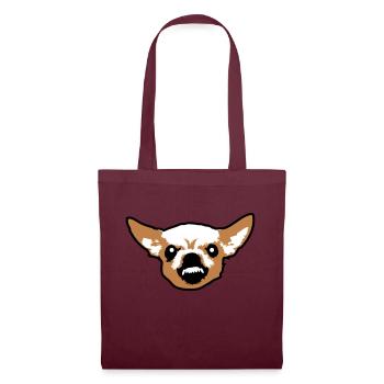 Chihuahua Petit Chien Méchant Crunch Colère Agaçante - Sac en tissu - bordeaux - Devant