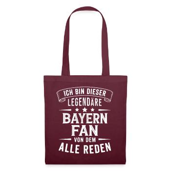 Lustiges Geschenk für Bayern - Stoffbeutel - Burgunderrot - Vorne
