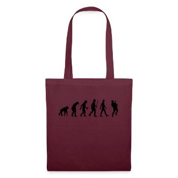 Saxophon, Saxophone, Musik, Instrument, Evolution - Stoffbeutel - Burgunderrot - Vorne