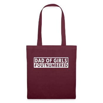 dad of girls outnumbered - Tote Bag - burgundy - Front