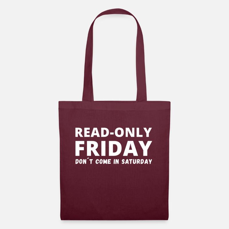 Read Only Friday Admin Informatik IT EDV Nerd - Tote Bag - burgundy