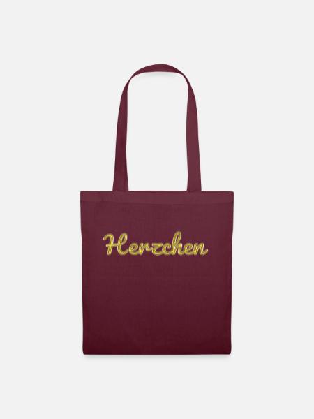 Herzchen - Stoffbeutel - Burgunderrot