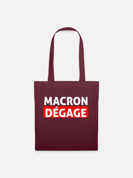 Macron dégage français en colère retraire - Sac en tissu - bordeaux