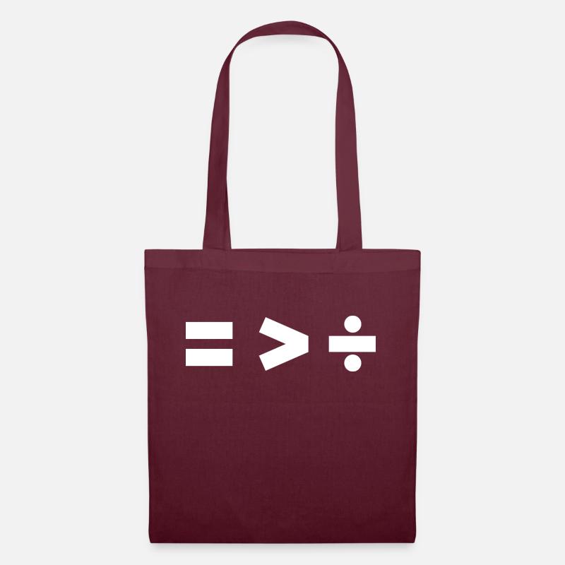 Minimalist Math Symbol Design - Tote Bag - burgundy