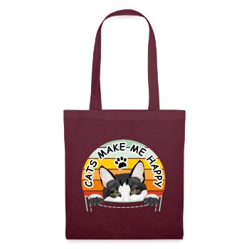 Funny spying cat. Cats make me happy - Tote Bag - burgundy - Front