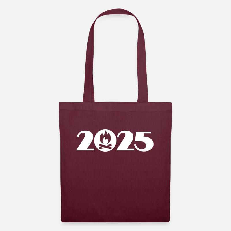 Lagerfeuer 2025, Camping 2025 - Stoffbeutel - Burgunderrot