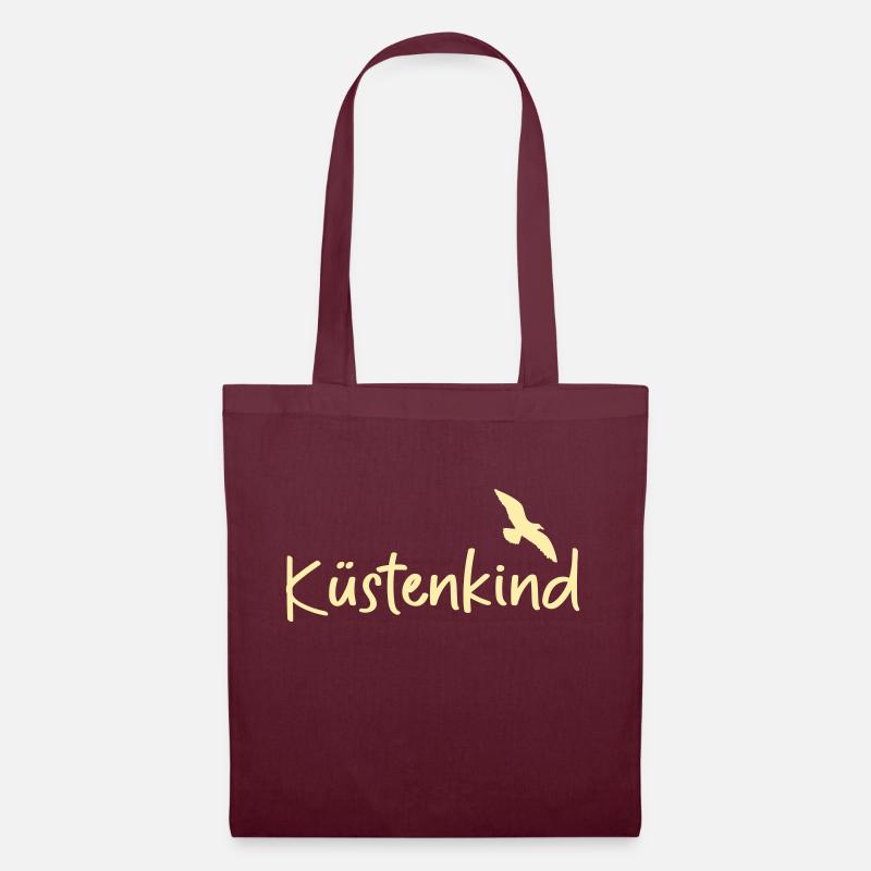 Küstenkind Möwe - Stoffbeutel - Burgunderrot